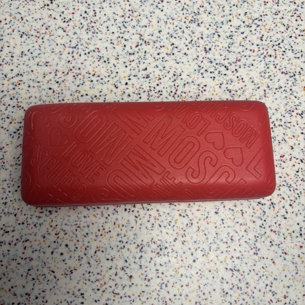 NWT Love Moschino Sunglasses Eyewear Empty Case Red Wipe Designer New Hard